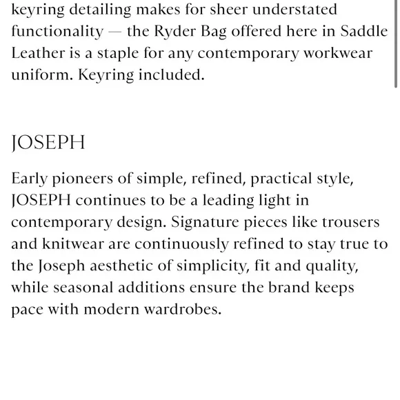JOSEPH leather Ryder Handbag